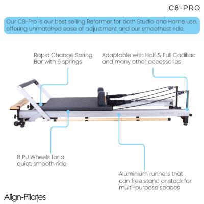 Features of the C8-Pro Pilates Reformer
